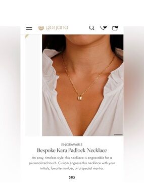 Gorjana Gold Kara Padlock Pendant Necklace